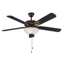 Trans Globe F-1034 BK - 52" FAN-2LT-5 BLADE-WH FROST-3/4" DR